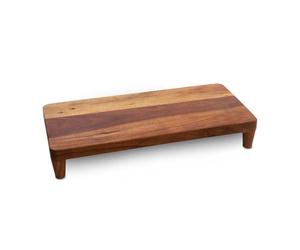 Spetebo Akacia Soporte de mesa, apto para alimentos, 45 x 21 cm, bandeja para servir, de madera, marrón con 4 pies, tabla de madera, bandeja para servir, plato de salchicha, plato de queso, plato