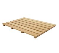 Spetebo Alfombra de baño de bambú, 53 x 35 cm, antideslizante, de madera maciza, ducha, baño, sauna, spa, piscina, rejilla, felpudo de madera FCS