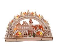 Spetebo Arco de madera con luces LED, 45 x 28 cm, Decoración Navideña, Diseño de Mercado