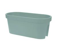 Spetebo Balcón barandilla ovalada 60 cm - verde menta - Maceta de plástico para colgar - Jardín Macetero para plantas flores Cuenco para colgar