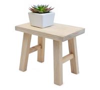 Spetebo Banco de flores de madera natural, rectangular, 31 x 25 cm, soporte para plantas de madera natural, taburete para plantas, podio de flores, miniatura de madera, decoración rústica