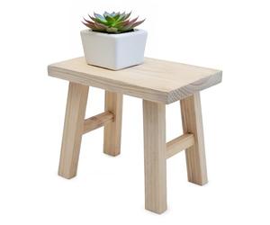 Spetebo Banco de flores de madera natural, rectangular, 31 x 25 cm, soporte para plantas de madera natural, taburete para plantas, podio de flores, miniatura de madera, decoración rústica