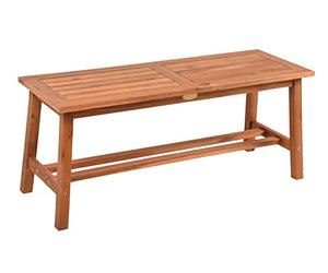 Spetebo Banco de jardín de acacia Santa Clara 2 plazas aceitado - 100 x 35 cm - Banco sin respaldo de madera maciza FSC - Taburete flor mesa auxiliar para exterior e interior