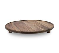 Spetebo Bandeja grande de madera de acacia, apta para alimentos, 37 cm, tamaño XL, madera maciza, redonda, natural, bandeja para velas, decoración, Navidad, Adviento, boda, regalos, decoración