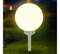 Spetebo Bola de luz solar LED - bola de luz de 20 cm en blanco cálido ajustable en 2 alturas - lámpara de jardín con luz solar bola solar