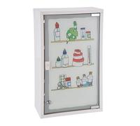 Spetebo Botiquín XXL de 50 x 30 cm con puerta de cristal esmerilado, diseño de medicinas coloridas, botiquín de primeros auxilios