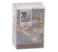 Spetebo Cadena de luces LED blanca cálida con temporizador, 3 m de longitud con 30 ledes, iluminación navideña para interior, Navidad, Adviento, invierno, mesa, ventana, decoración, funciona con pilas