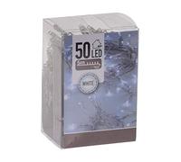 Spetebo Cadena de Luces LED Blanca fría con Temporizador, 5 m de Longitud con 50 ledes, iluminación navideña para Interior, Navidad, Adviento, Invierno, Mesa, Ventana, decoración, Funciona con Pilas