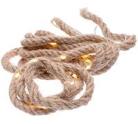 Spetebo Cadena de luces LED con pilas, 3 m, cordón natural con alambre luminoso, cuerda de yute, decoración navideña, decoración de ventana, para interior, idea de regalo iluminada
