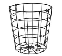 Spetebo Cesta de metal negra - 29 cm - Cesta de almacenamiento con 2 asas - Cesta decorativa de alambre - rejilla de diseño redondo