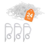 Spetebo Clips para cadenas de luces y cortina de luces - 24 unidades - Ganchos de plástico para canalón exterior - Ganchos para fijación de red de luces en el canalón Juego de 24 unidades