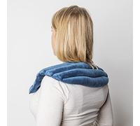Spetebo Cojín térmico para cuello en azul, 42 x 30 cm, para microondas, cuello, hombros, abdomen, espalda, terapia de calor