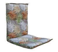 Spetebo Cojín universal con respaldo bajo, 100 x 50 cm, hojas de palmera, cojín de respaldo bajo con patrón gráfico, cojín para silla con cintas
