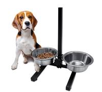 Spetebo Comedero para perros regulable en altura - 2 cuencos - Comedero comedero para alimentos y agua para interior y exterior