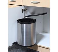 Spetebo Cubo de basura empotrable de acero inoxidable, 12 litros, cubo de basura para cocina