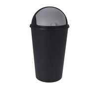 Spetebo Cubo de Basura XL Negro - 25 L - Redondo Con Tapa Corredera de Cúpula - Cosmético y Reciclable