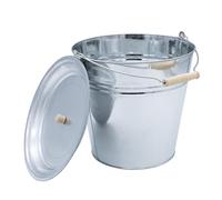 Spetebo Cubo de Zinc con Tapa 12 Litros - Cubo de Cenizas Cubo Metálico Cubo de Agua - Maceta para Plantas Maceta para Flores