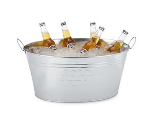 Spetebo Cubo para mantener las bebidas frías; de zinc, de 24 litros; contenedor de cubitos de hielo