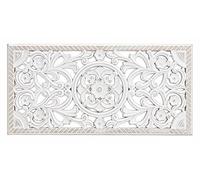 Spetebo Decoración de pared estilo shabby chic blanco, 61 x 30 cm, rectangular, vintage, en madera, decoración de pared para el salón