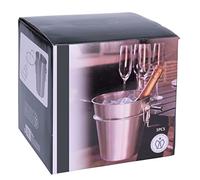 Spetebo Enfriador de champán de acero inoxidable con soporte de mesa, 20 cm, enfriador de botellas para colgar, champán, vino, champán, botellas, bebidas, cubitos de hielo