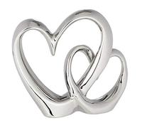 Spetebo Escultura de cerámica de plata corazón decorativo