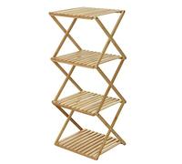 Spetebo Estantería plegable de bambú con 4 estantes, 94 cm de alto, práctica y decorativa para flores, plantas, libros, salón, baño y pasillo