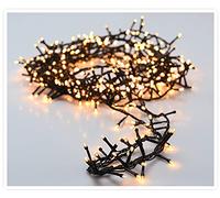 Spetebo Guirnalda de luces LED en racimo, color blanco cálido, 24 m, 1200 ledes, para árbol de Navidad, jardín, decoración, IP44, con cable de alimentación, iluminación navideña para interior y