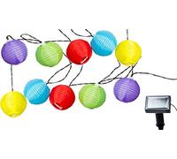 Spetebo Guirnalda de luces para fiestas coloridas, con 10 farolillos de jardín, multicolor, iluminación para fiestas al aire libre, 10 luces LED
