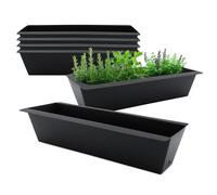 Spetebo Inserto para Maceta de Palé Europeo - 6 Piezas/Plástico en Antracita - Maceta para balcón/Caja para Plantas