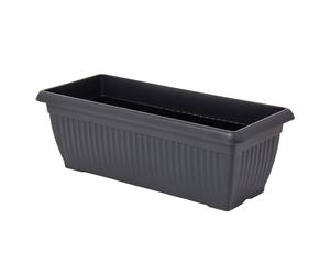 Spetebo Jardinera rectangular de plástico, antracita, 80 x 33 cm, XXL