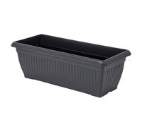Spetebo Jardinera Rectangular de plástico, Antracita, 80 x 33 cm, XXL | Diseño romántico, jardinera, decoración de jardín rústico