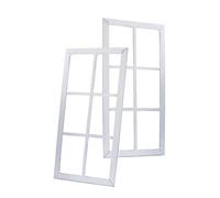 Spetebo Juego de 2 marcos decorativos para ventanas de madera, 60 cm, color blanco shabby - Marco de madera para colgar y diseñar - cuadros pared ventana marco vintage casa de campo