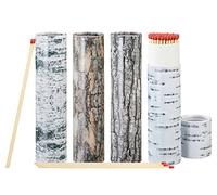 Spetebo Juego de 4 cerillas para chimenea, tamaño XXL, 75 unidades de cada uno, cerillas jumbo con aprox. 20 cm de longitud, con embalaje en forma de corteza de árbol, larga