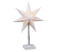 Spetebo Lámpara de mesa LED con diseño de estrella de Navidad, con temporizador, 35 x 16 cm, funciona con 8 luces LED de color blanco cálido, decoración para ventanas, lámpara de mesa
