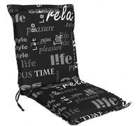 Spetebo Lifestyle Lifestyle - Cojín universal con respaldo bajo para silla de jardín (respaldo bajo, 100 x 50 cm), color negro