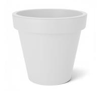Spetebo Maceta de plástico grande L - 48 cm/blanco - Maceta redonda para exterior e interior - Maceta de jardín, maceta de flores, recipiente para plantas, macetero