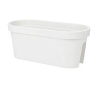 Spetebo Maceta para barandilla de balcón ovalada de 60 cm - blanco - Maceta de plástico para colgar - Maceta de jardín y flores, bandeja para colgar