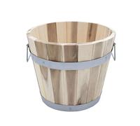 Spetebo Macetero de madera con asas - 28 x 23 cm - Maceta decorativa para jardín - Macetero para plantas - Macetero para plantas - Cubo de madera para exterior