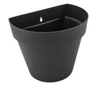 Spetebo Macetero de pared de plástico para exterior de 28 x 20 cm, color antracita, semicircular, resistente a las heladas, decoración para exteriores, para colgar en la pared