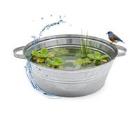 Spetebo Macetero de zinc, 13 litros, metal plateado, 40 x 14 cm, con asas