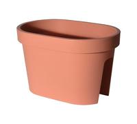 Spetebo Macetero ovalado para barandilla de balcón, terracota, 40 x 26 cm