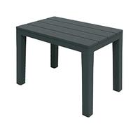 Spetebo Mesa auxiliar de jardín en antracita, 60 x 39 x 45 cm, mesa de jardín o de balcón de plástico