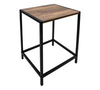 Spetebo Mesa auxiliar de madera con estructura de metal en negro, 32 x 28 cm, mesa de centro cuadrada con tablero en imitación de madera, mesa decorativa para salón, mesa de flores, mesa de teléfono