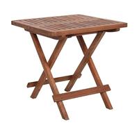 Spetebo Mesa auxiliar plegable de madera de eucalipto natural barnizada - 50 x 50 cm