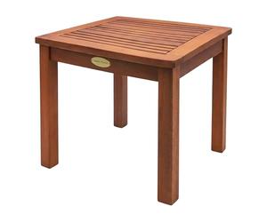 Spetebo Mesa auxiliar Tucson de madera de eucalipto - 44 x 44 cm - Mesa de jardín de madera maciza FSC barnizada - Mesa de balcón de madera maciza rectangular