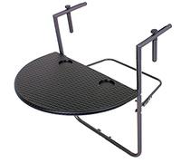 Spetebo Mesa colgante para balcón, aspecto de ratán, antracita | Mesa plegable, altura regulable, plegable
