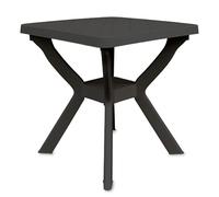 Spetebo Mesa de Jardín Cuadrada de Plástico de 70 cm - Antracita - Mesa de Camping en Diseño Clásico - Mesa de Balcón Terraza Exterior