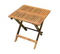 Spetebo Mesa de jardín de eucalipto - 50 x 50 cm - Mesa plegable de madera para jardín