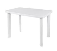 Spetebo mesa de jardín de plástico 100 x 72 cm - Color blanco - Rectangular en diseño clásico - Para camping, balcón y jardín