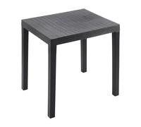 Spetebo Mesa de jardín rectangular de plástico, 78 x 65 cm, antracita, mesa de camping en diseño clásico, mesa de balcón, mesa de terraza, mesa de jardín para exteriores